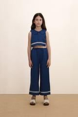 Stripes Cropped Shirt and Woven Skirt Set