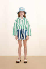Light Navy Stripes Shorts | Light Navy