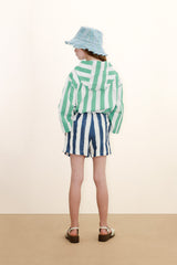 Light Navy Stripes Shorts | Light Navy