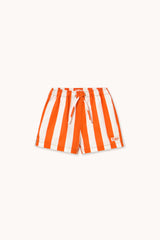 Stripes Twill Shorts | Summer Red