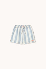 Stripes Twill Shorts | Washed Blue