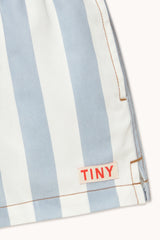 Stripes Twill Shorts | Washed Blue