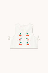 Mini Cherries Twill Top | Off-White