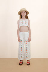 Mini Cherries Twill Top | Off-White