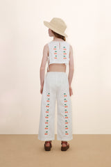 Mini Cherries Twill Top | Off-White