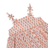 Girls Tia Dress | Pink Prairie Block Print