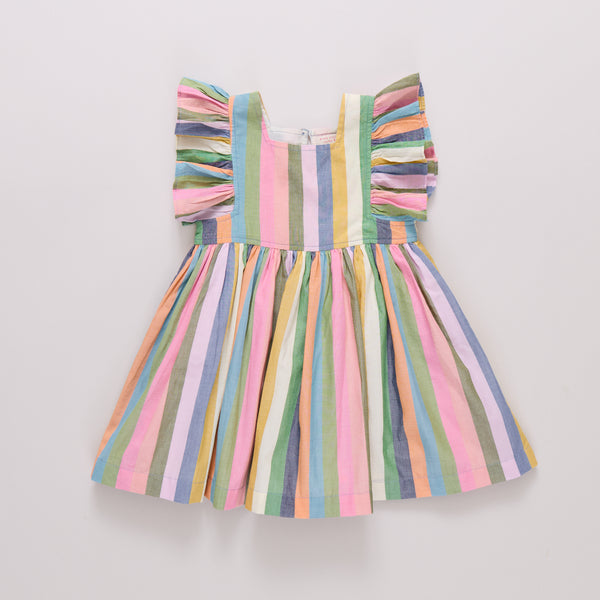 pink chicken rainbow dress Pink Chicken Girls Liza Lam Dress Dark Rainbow / 8