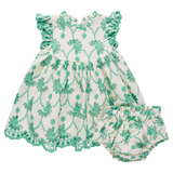 Baby Girls Cynthia Dress | Kelly Green Eyelet