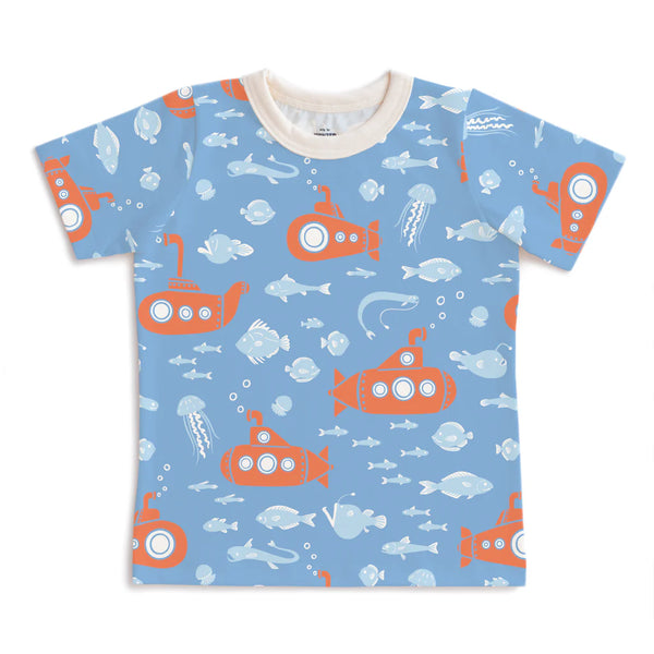 Short Sleeve Tee | Submarines Blue & Orange