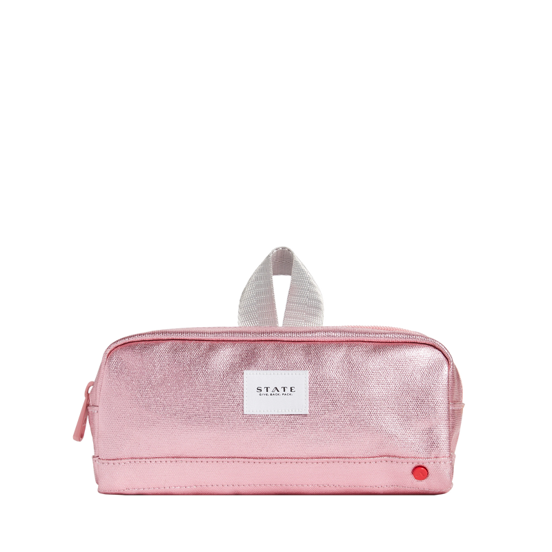 Clinton Pencil Case | Pink\Silver