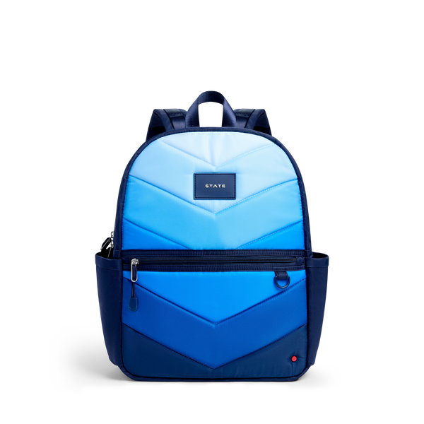 Kane Double Pocket Backpack | Blue Chevron
