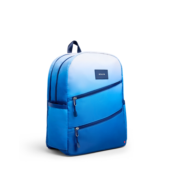 Kane Double Pocket Backpack | Blue Gradient Diagonal Zipper