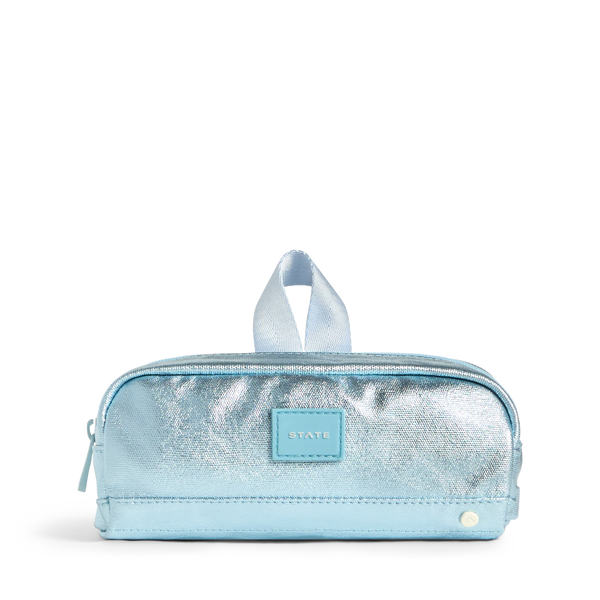 Clinton Pencil Case | Blue Metallic