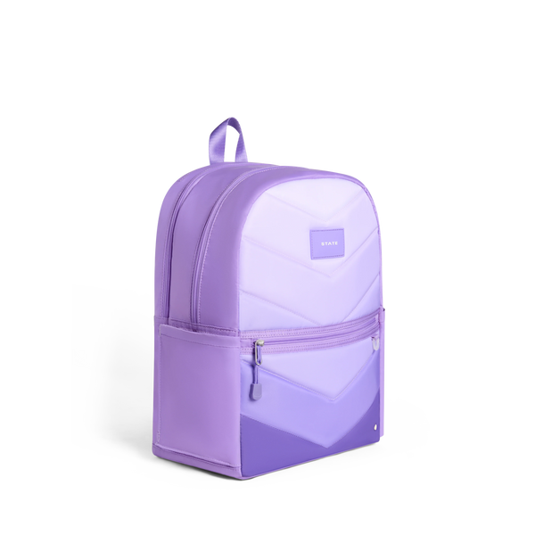 Kane Double Pocket Backpack | Lilac Chevron