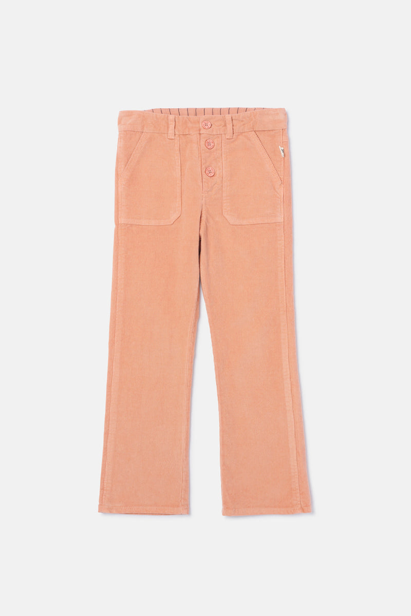Pinwale Corduroy Flared Pants - Pink