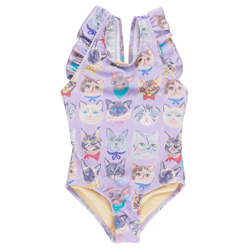 Girls Liv Suit | Lavender Cool Cats