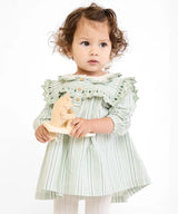 Sara Baby Dress | Sage Chevron Stripe