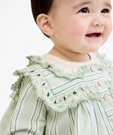 Sara Baby Dress | Sage Chevron Stripe