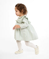 Sara Baby Dress | Sage Chevron Stripe