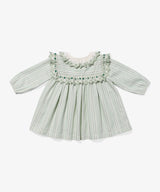 Sara Baby Dress | Sage Chevron Stripe