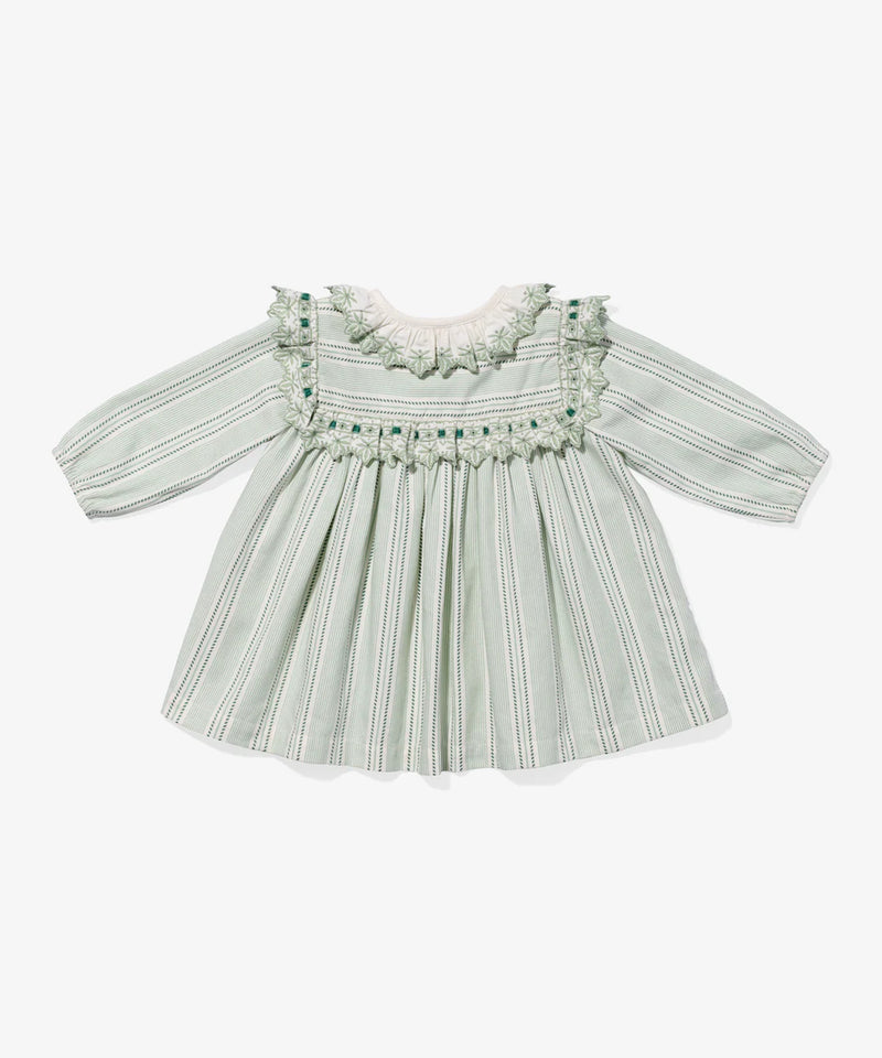 Sara Baby Dress | Sage Chevron Stripe