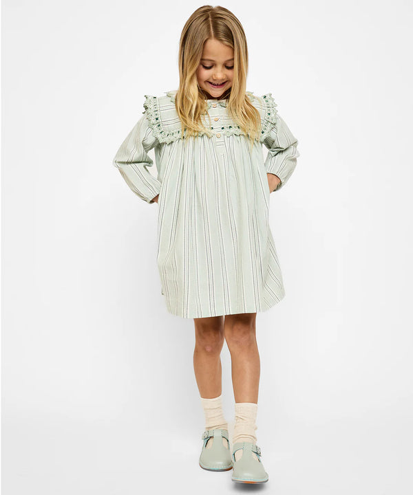 Sara Dress | Sage Chevron Stripe