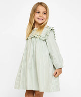 Sara Dress | Sage Chevron Stripe