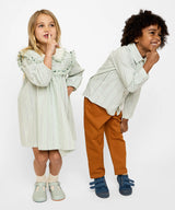 Sara Dress | Sage Chevron Stripe