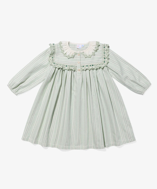 Sara Dress | Sage Chevron Stripe