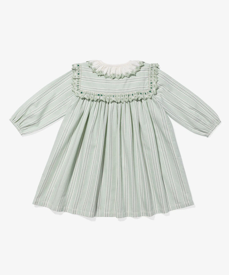 Sara Dress | Sage Chevron Stripe