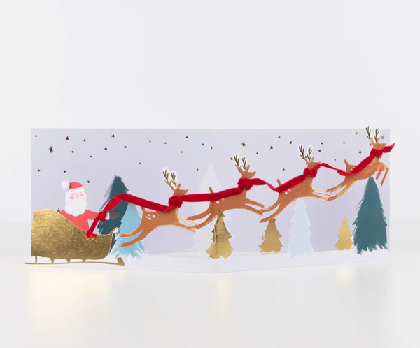 Santa's Sleigh 3D Scene Card