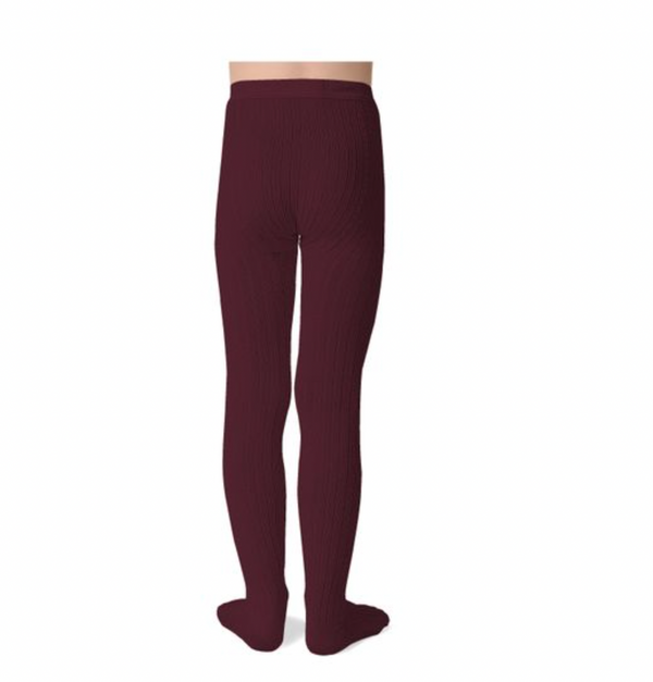 Louise Ribbed Tights | Bordeaux Grand Cru