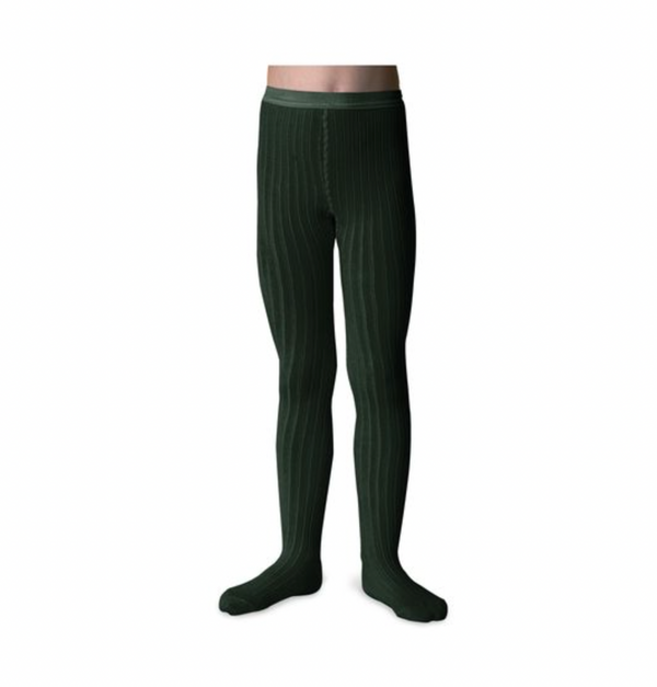 Louise Ribbed Tights | Forest Green