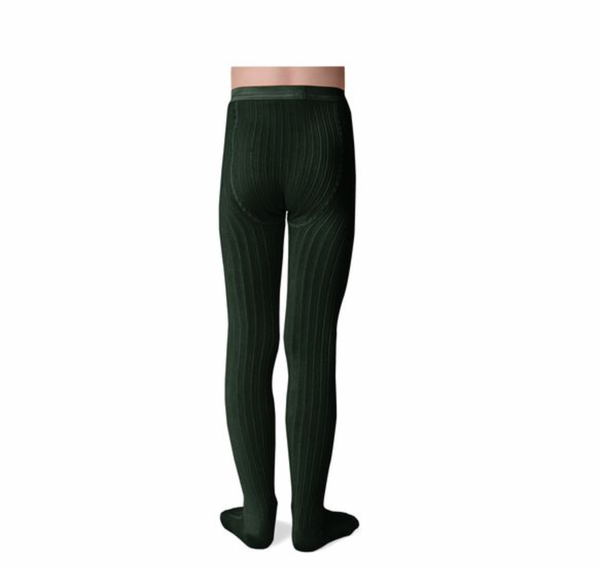 Louise Ribbed Tights | Forest Green