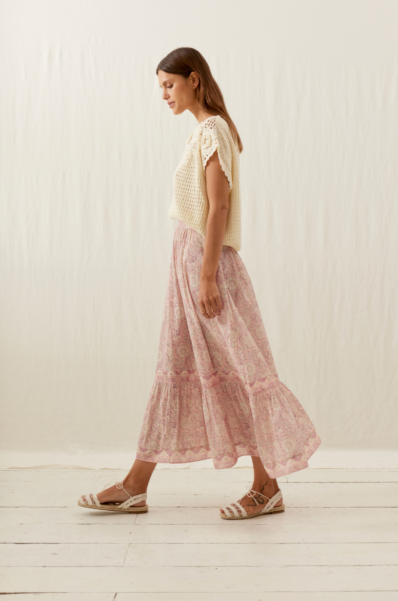 Jansiane Skirt | Pink Daisy Garden
