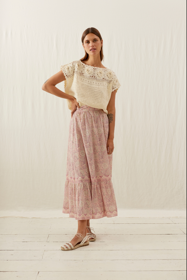 Jansiane Skirt | Pink Daisy Garden
