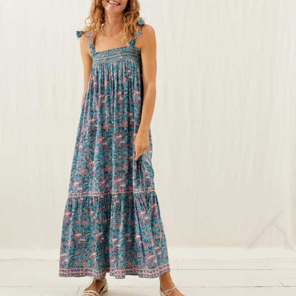 ワンピース misha&puff  RuffleSleeveDress 8y Louise Misha Dress Marcelette | Teal Garden of Eden