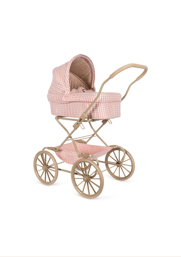 Doll Pram | Powder Pink Check