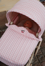 Doll Pram | Powder Pink Check