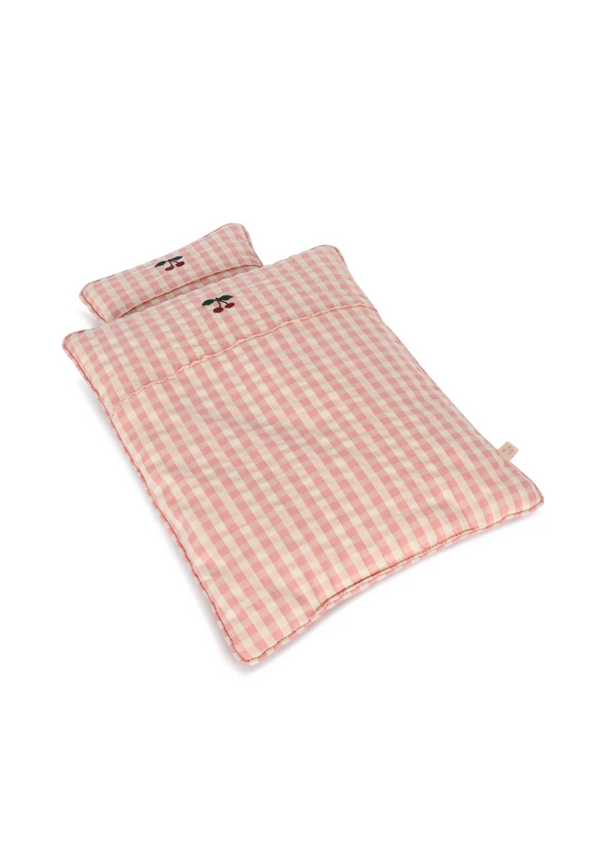 Doll Bedding | Powder Pink Check