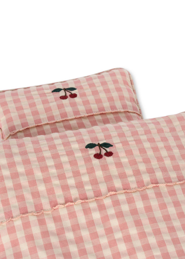 Doll Bedding | Powder Pink Check