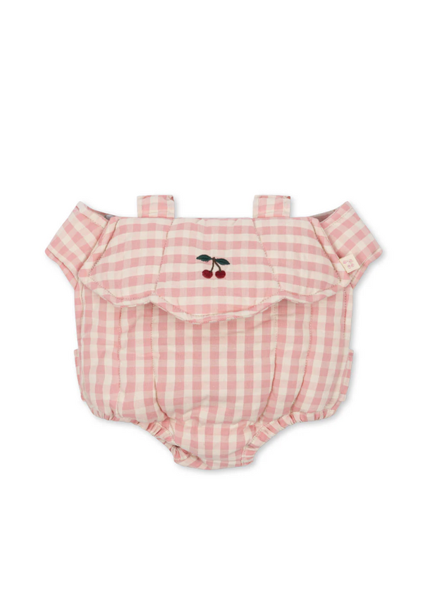 Doll Carrier | Powder Pink Check