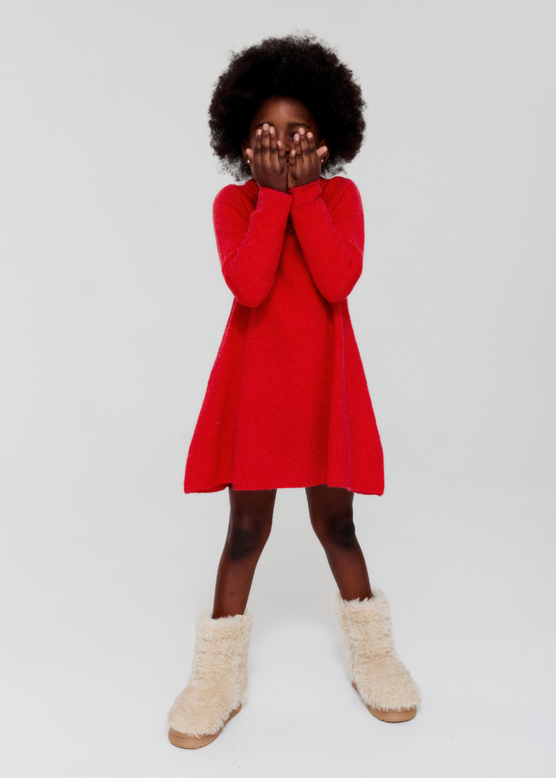 Viva Knitted Dress | Wool Red