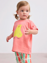 Baby Hug Me Bear T-shirt | Coral Pink