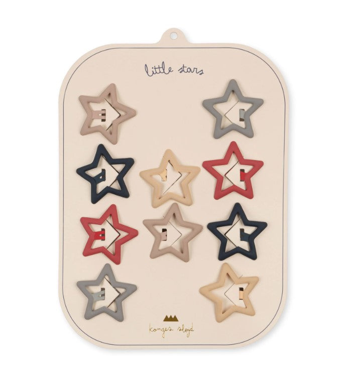 10 Pack Junior Hair Clips Star | Flame Scarlet