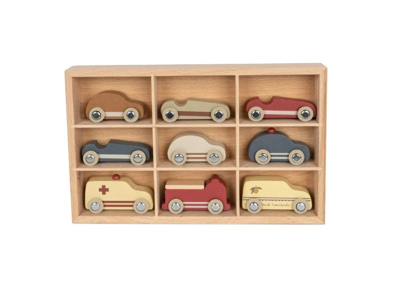 Wooden Mini Cars | 9 Piece Set
