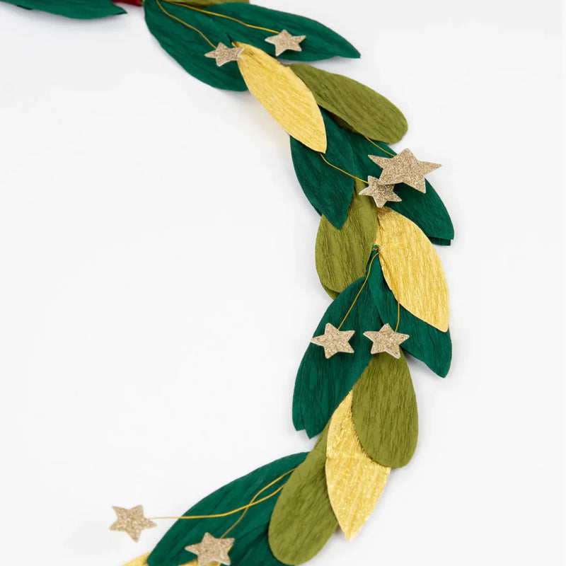 Paper Leaf & Star Wreath