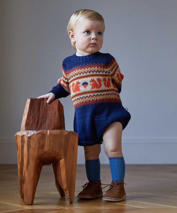 Long Sleeve Romper | Indigo Squirrel