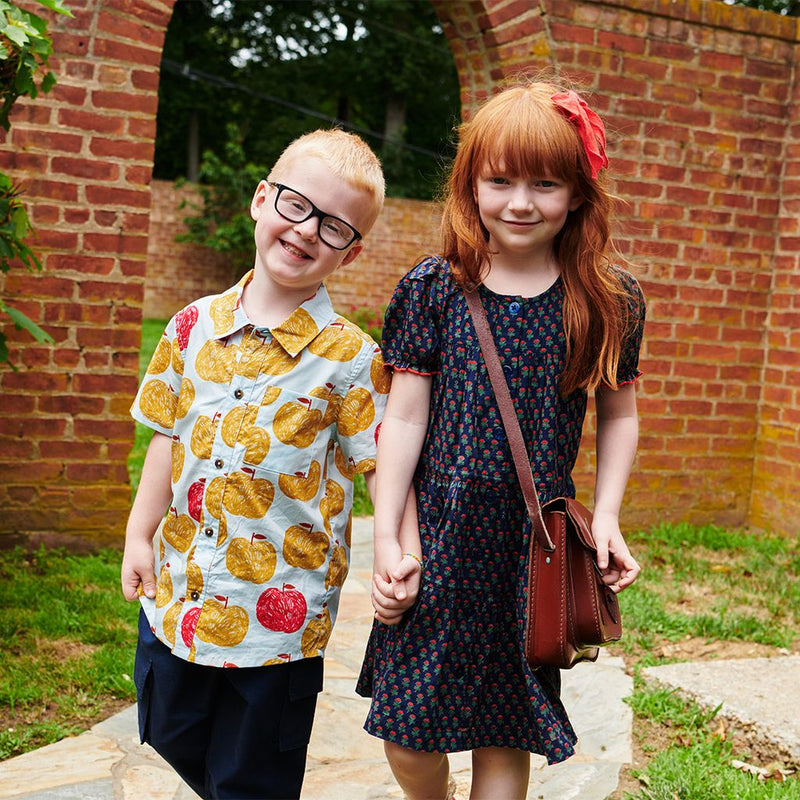 Girls Elizabeth Dress | Navy Carnation