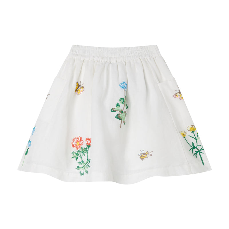 Girl Skirt | Flower Embroidery